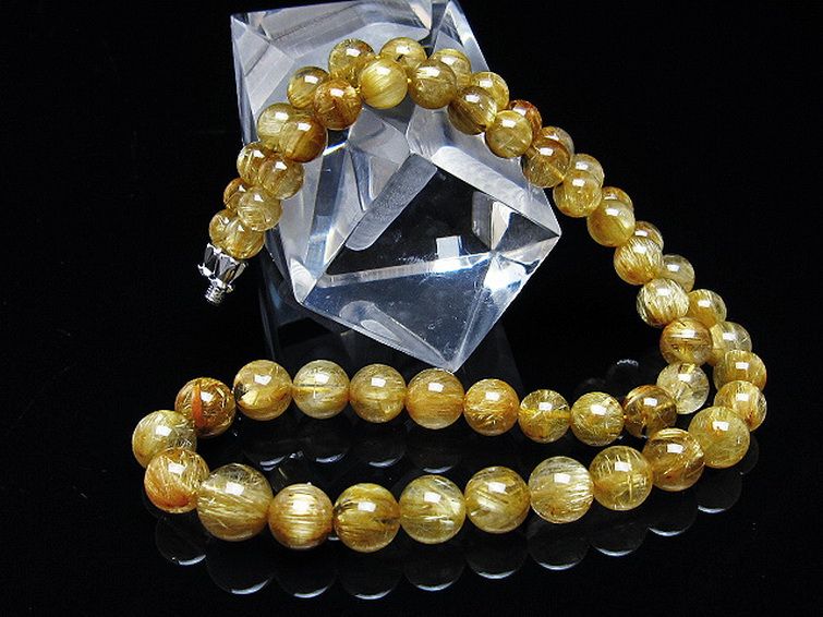 ゴールドタイチンルチルネックレス 10mm [t162-748] 2枚目