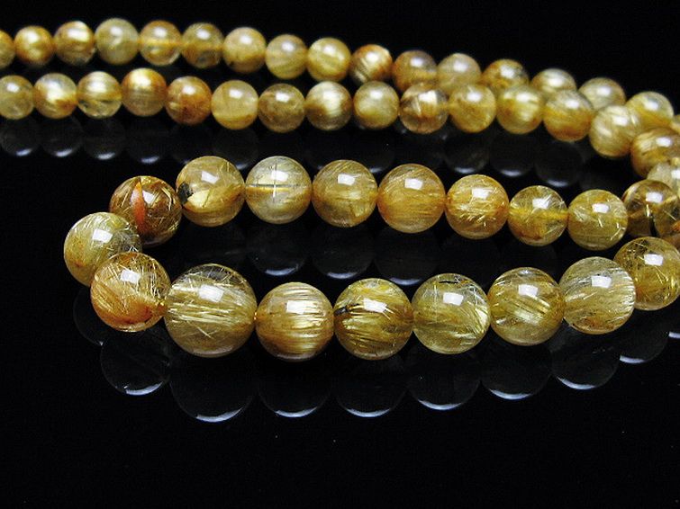 ゴールドタイチンルチルネックレス 10mm [t162-748] 3枚目