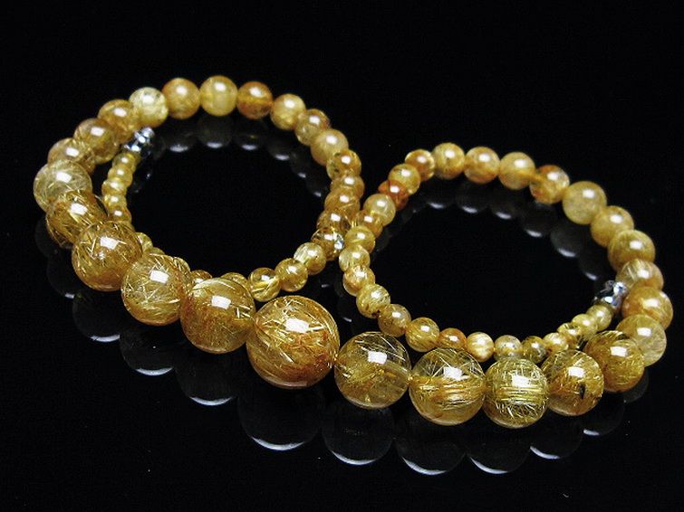 ゴールドタイチンルチルネックレス 12mm [t162-758] 1枚目