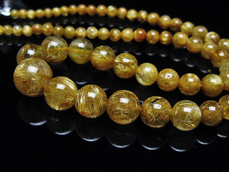 ゴールドタイチンルチルネックレス 12mm [t162-758] 3枚目