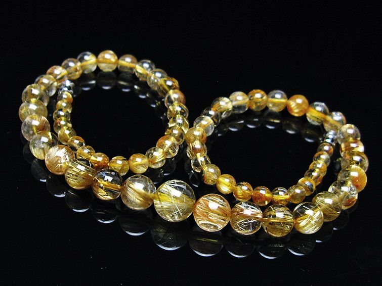 ゴールドタイチンルチルネックレス 10mm [t162-764] 1枚目