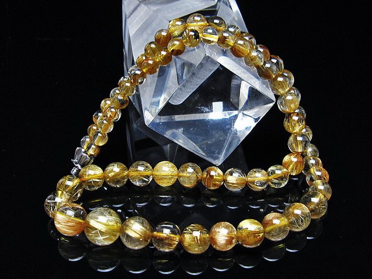 ゴールドタイチンルチルネックレス 10mm [t162-764] 2枚目