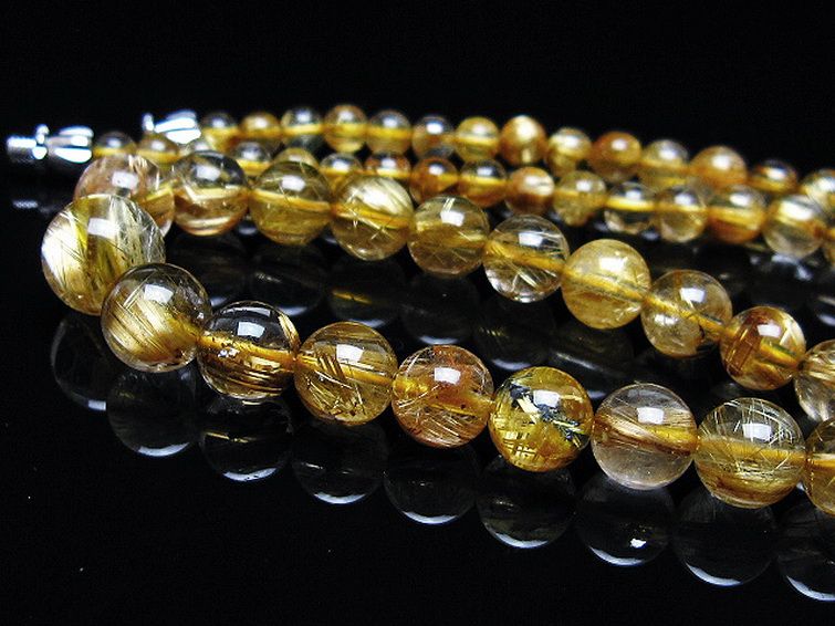 ゴールドタイチンルチルネックレス 10mm [t162-764] 3枚目