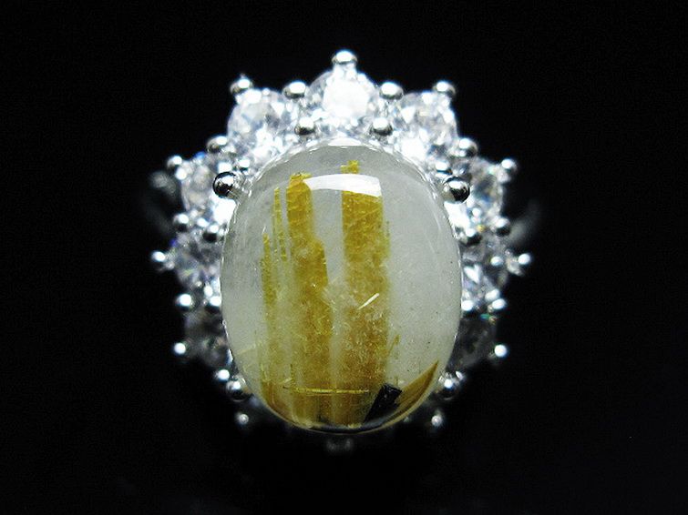 ゴールドタイチンルチル指輪(14号)[T164-7690] 1枚目