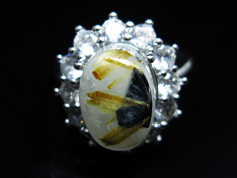 ゴールドタイチンルチル指輪(16号)[T164-7692] 1枚目