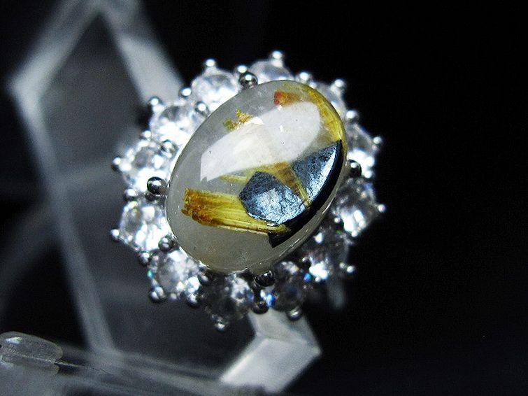 ゴールドタイチンルチル指輪(16号)[T164-7692] 2枚目