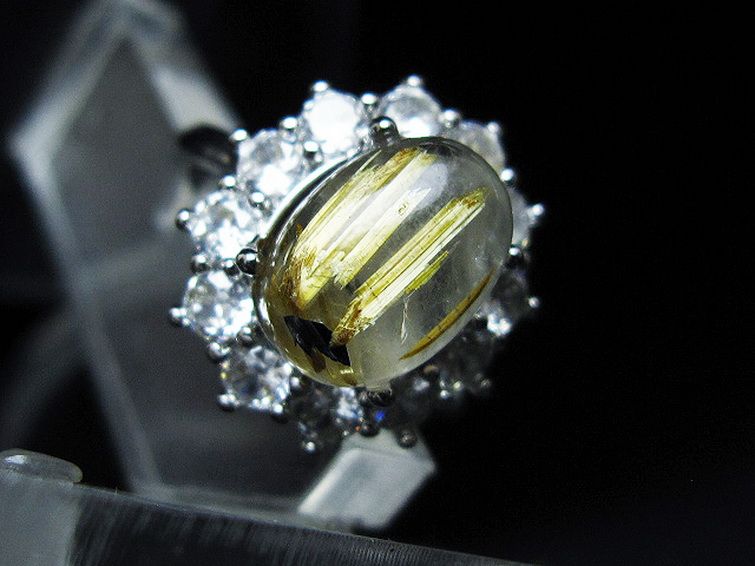 ゴールドタイチンルチル指輪(16号)[T164-7755] 2枚目