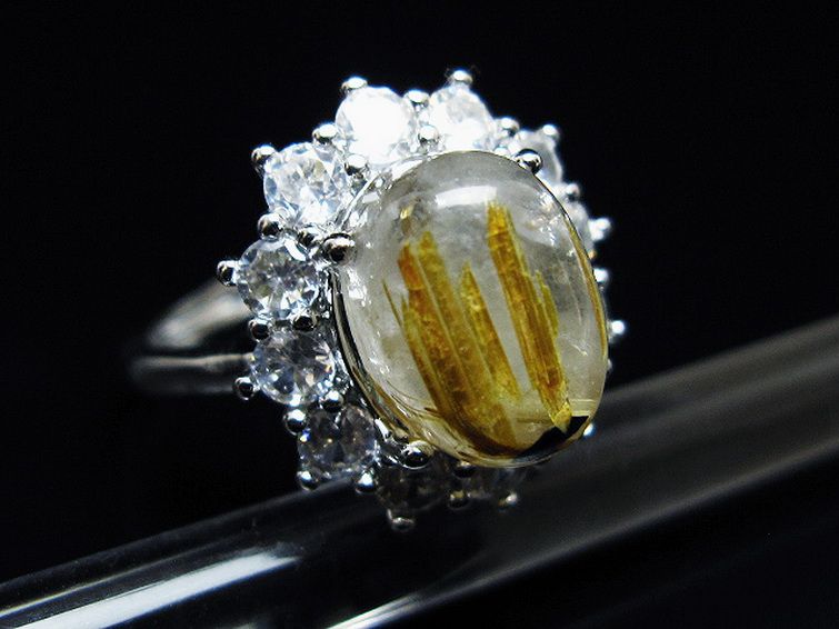 ゴールドタイチンルチル指輪(16号)[T164-7755] 3枚目