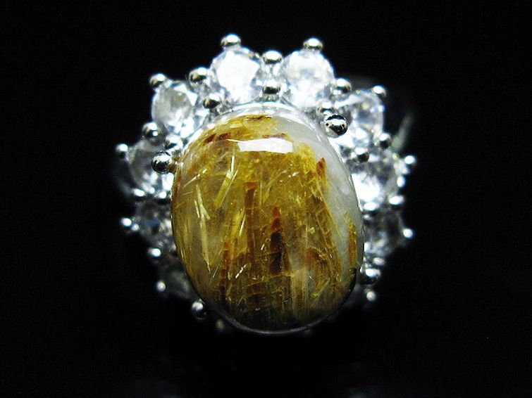 ゴールドタイチンルチル指輪(16号)[T164-7760] 1枚目