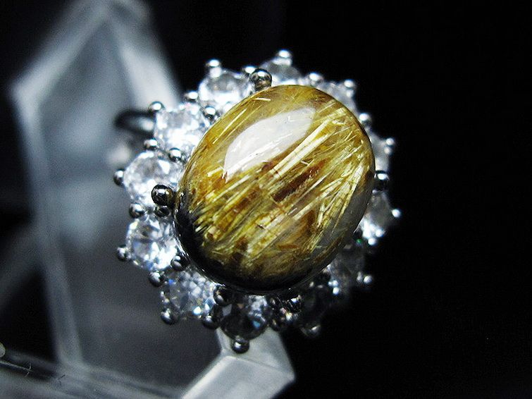 ゴールドタイチンルチル指輪(16号)[T164-7760] 2枚目