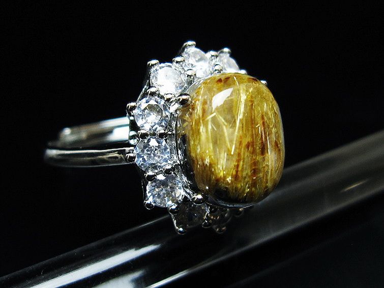 ゴールドタイチンルチル指輪(16号)[T164-7760] 3枚目