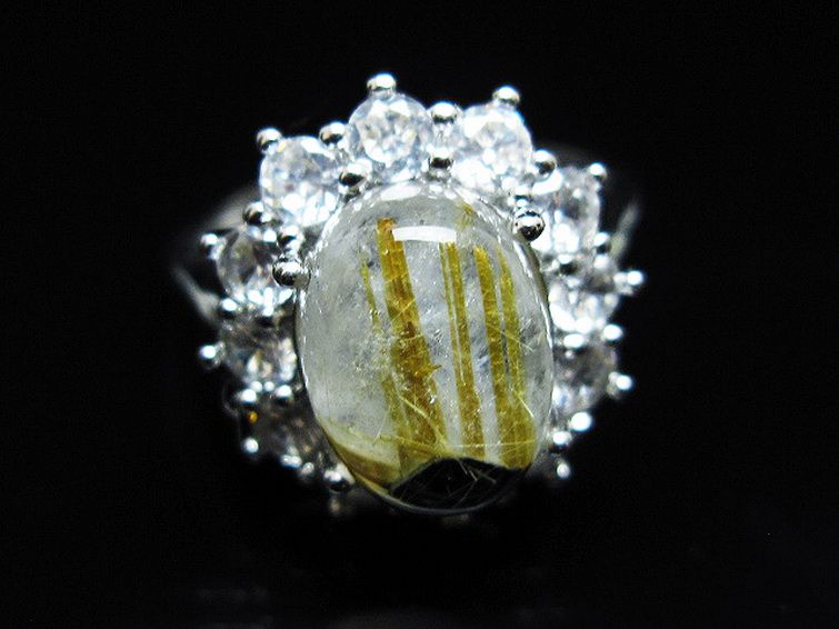 ゴールドタイチンルチル指輪(16号)[T164-7762] 1枚目