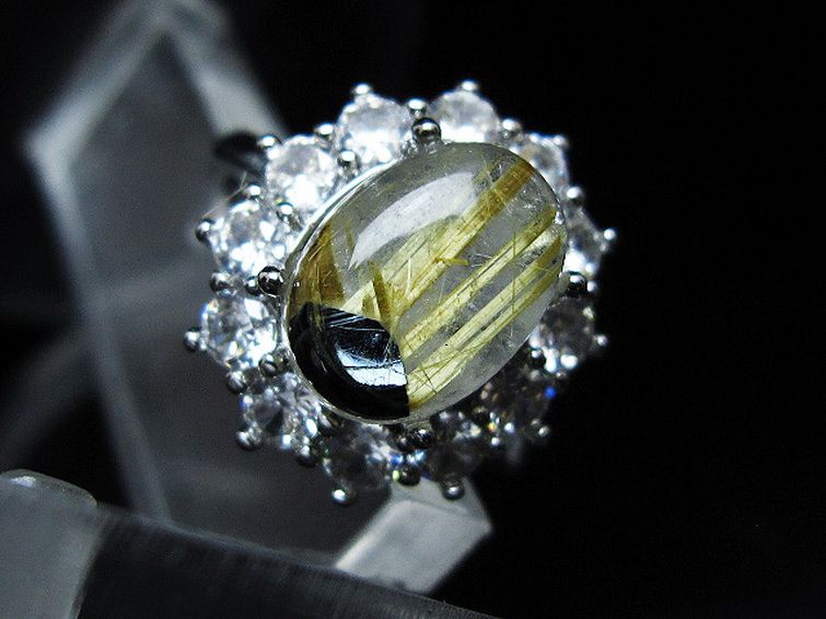 ゴールドタイチンルチル指輪(16号)[T164-7762] 2枚目