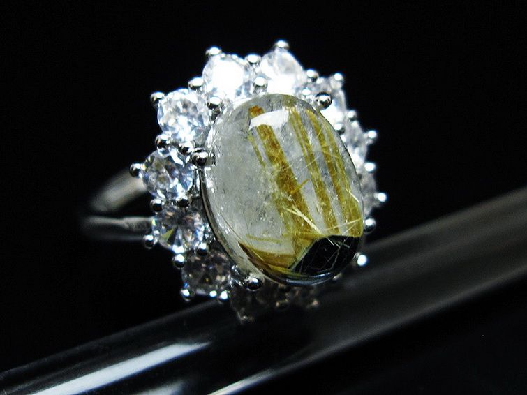 ゴールドタイチンルチル指輪(16号)[T164-7762] 3枚目