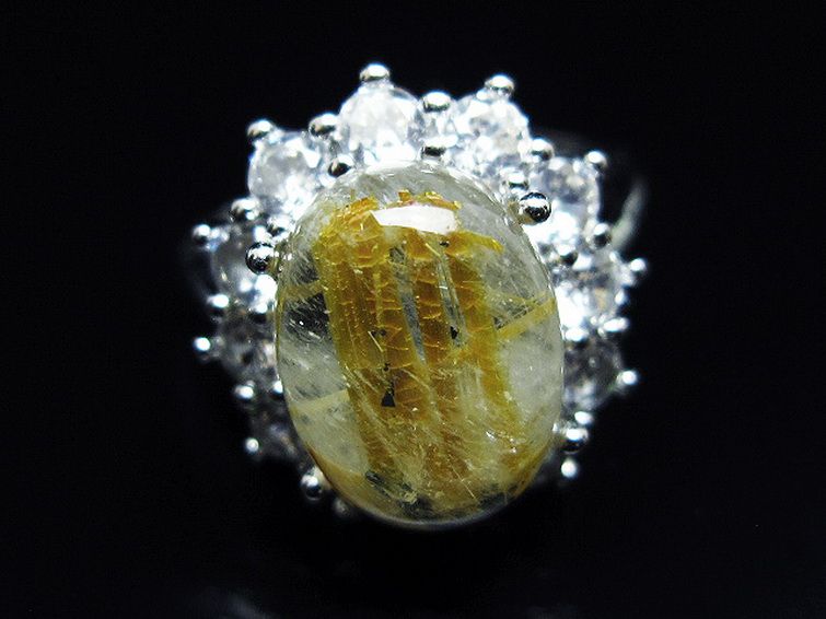 ゴールドタイチンルチル指輪(15号)[T164-7763] 1枚目