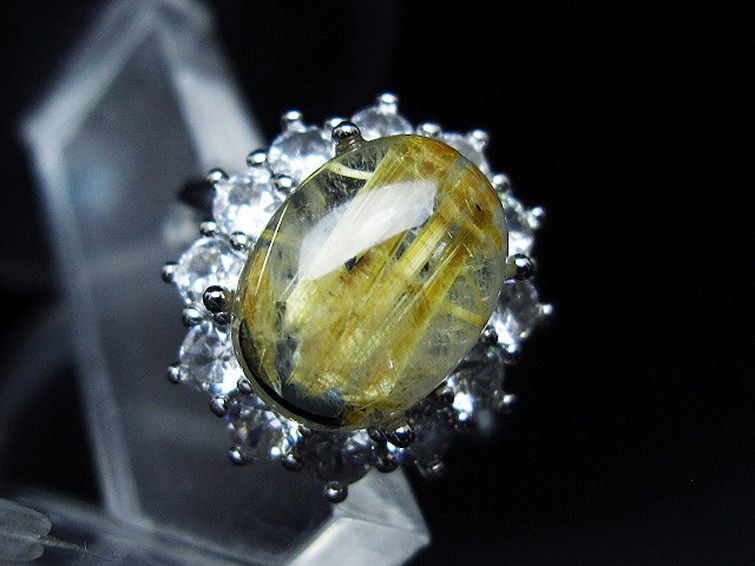 ゴールドタイチンルチル指輪(15号)[T164-7763] 2枚目