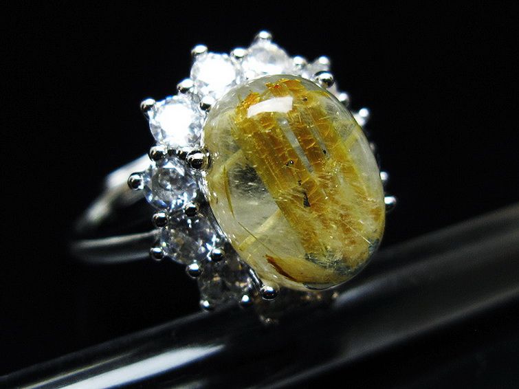 ゴールドタイチンルチル指輪(15号)[T164-7763] 3枚目