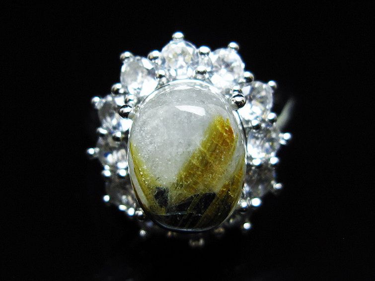 ゴールドタイチンルチル指輪(15号)[T164-7766] 1枚目