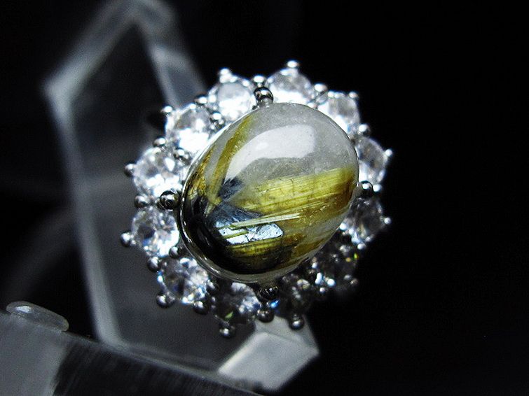 ゴールドタイチンルチル指輪(15号)[T164-7766] 2枚目