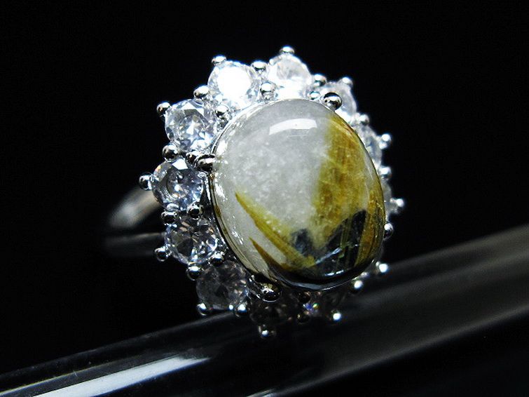 ゴールドタイチンルチル指輪(15号)[T164-7766] 3枚目