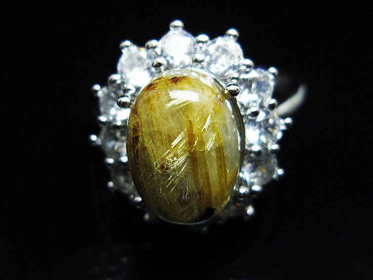 ゴールドタイチンルチル指輪(16号)[T164-7769] 1枚目