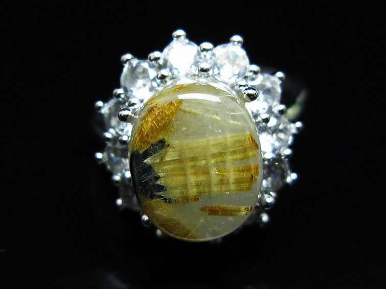 ゴールドタイチンルチル指輪(16号)[T164-7772] 1枚目