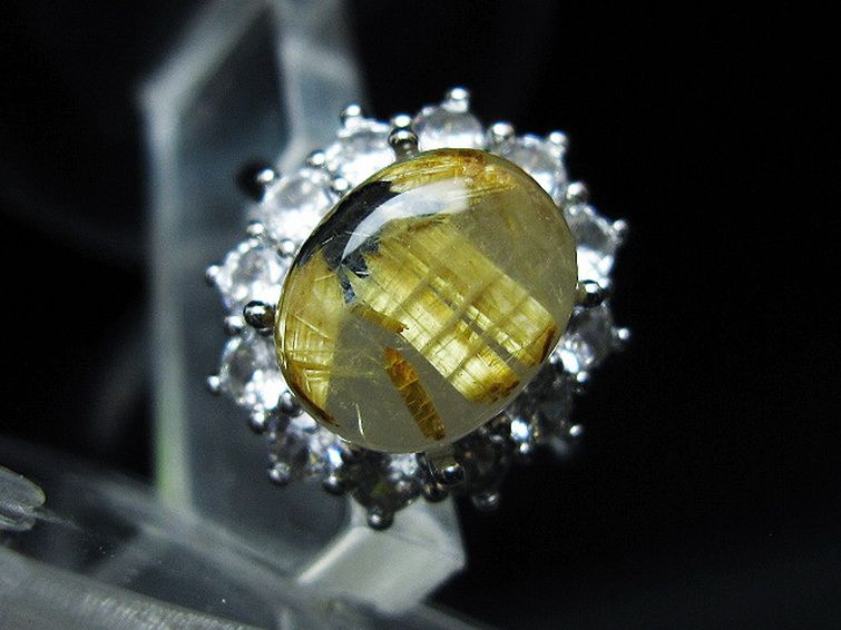 ゴールドタイチンルチル指輪(16号)[T164-7772] 2枚目