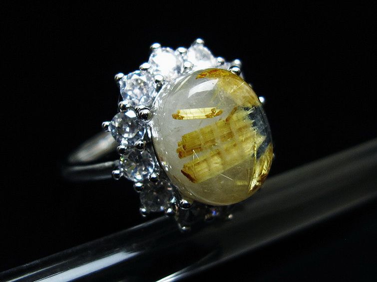 ゴールドタイチンルチル指輪(16号)[T164-7772] 3枚目