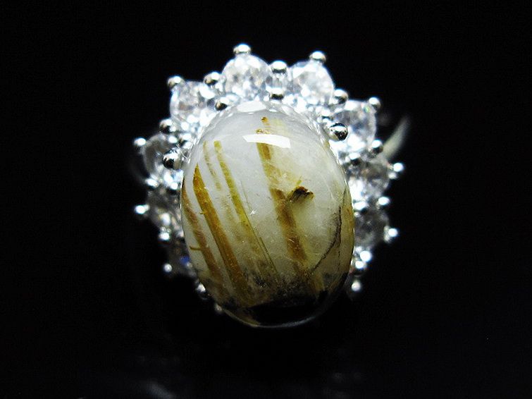 ゴールドタイチンルチル指輪(15号)[T164-7774] 1枚目