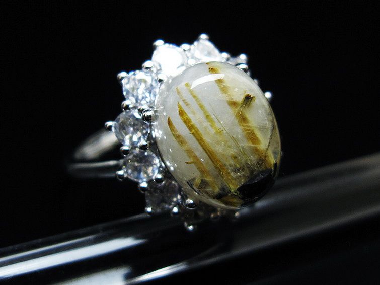 ゴールドタイチンルチル指輪(15号)[T164-7774] 3枚目