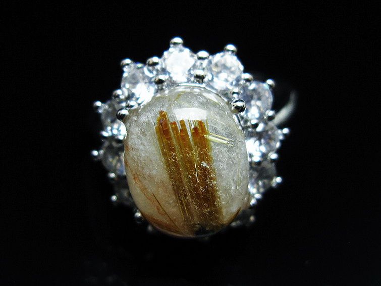 ゴールドタイチンルチル指輪(15号)[T164-7782] 1枚目