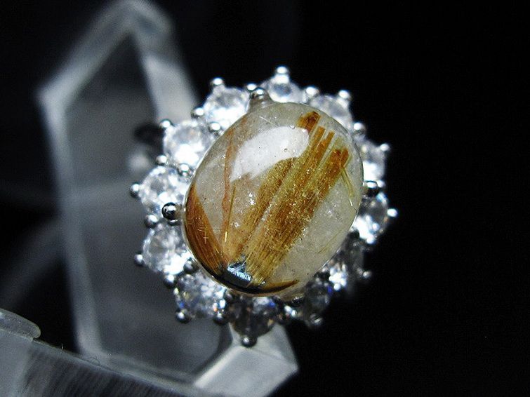 ゴールドタイチンルチル指輪(15号)[T164-7782] 2枚目