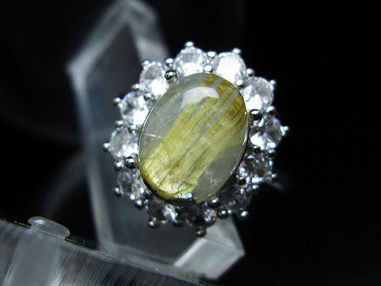 ゴールドタイチンルチル指輪(16号)[T164-7788] 2枚目