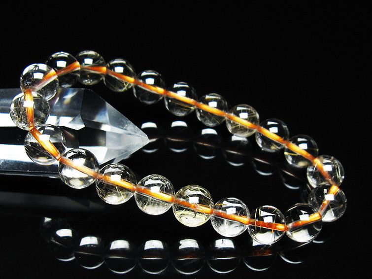 ゴールドタイチンルチルブレスレット 9mm [T171-7247] 1枚目