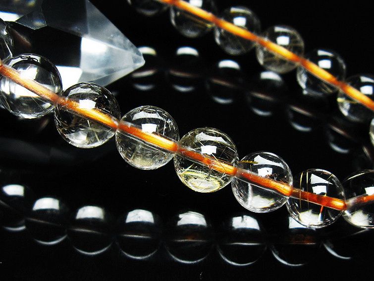 ゴールドタイチンルチルブレスレット 9mm [T171-7247] 3枚目