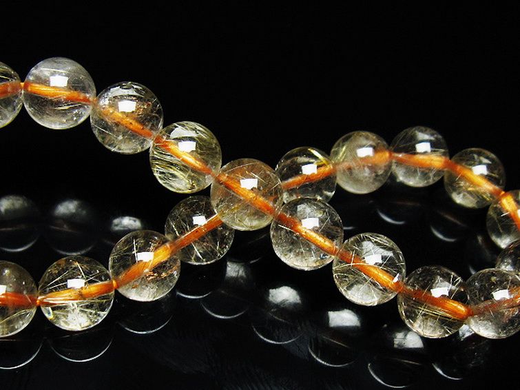 ゴールドタイチンルチルブレスレット 8mm [T171-7255] 2枚目