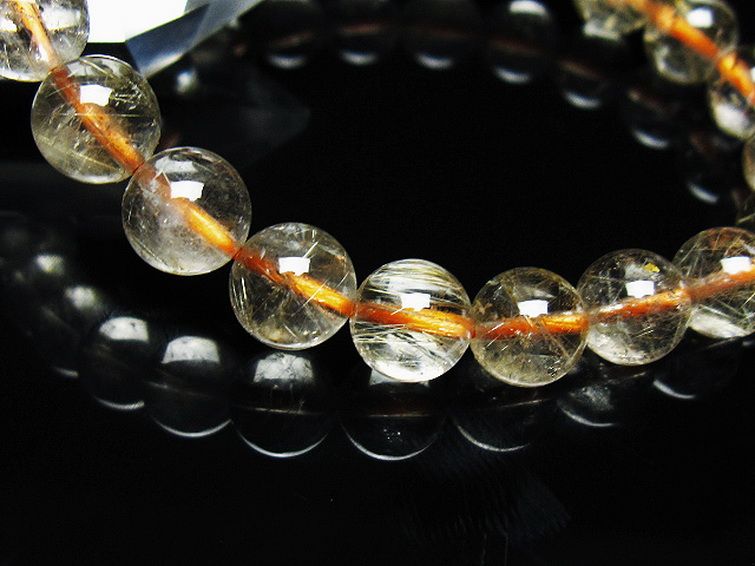 ゴールドタイチンルチルブレスレット 8mm [T171-7255] 3枚目