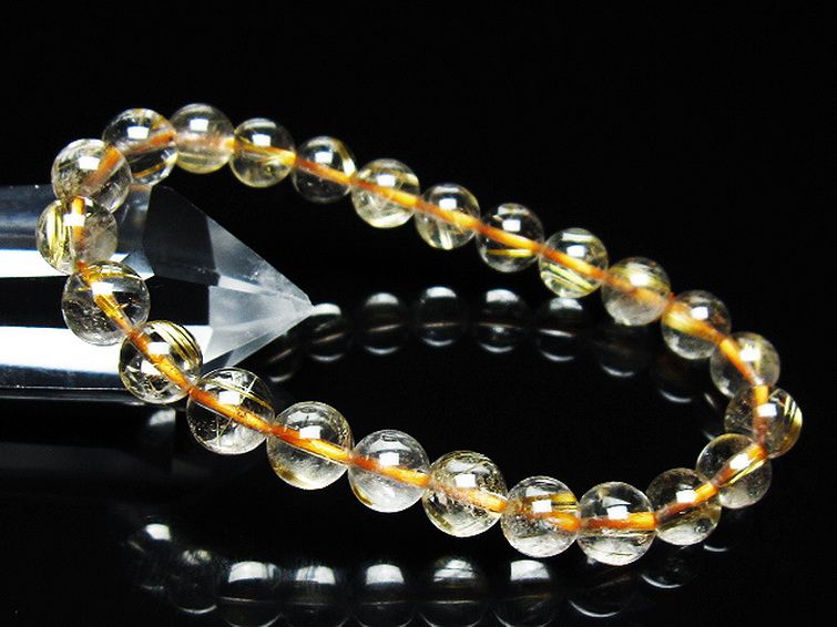 タイチンルチル　ブレスレット8mm タイチンルチルクォーツ ブレスレット 8.5mm #NM040