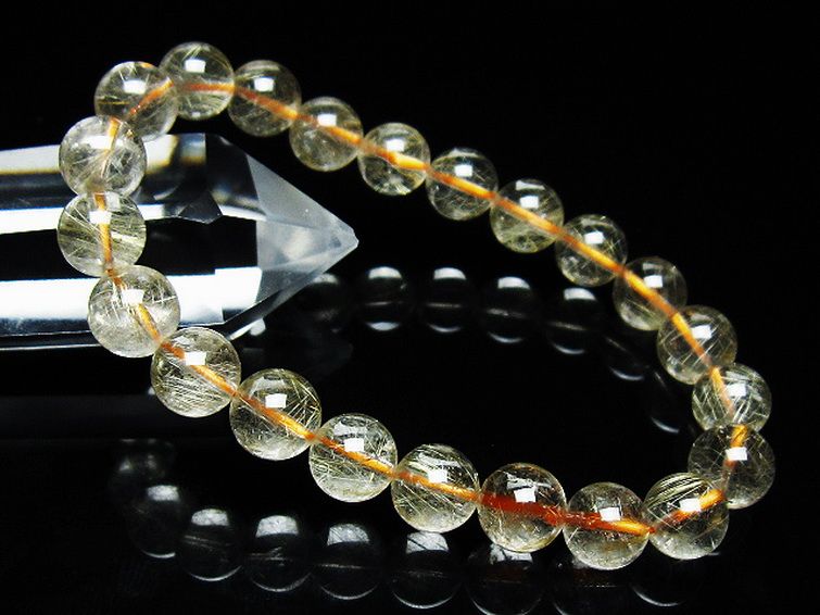 ゴールドタイチンルチルブレスレット 9mm [T171-7285] 1枚目