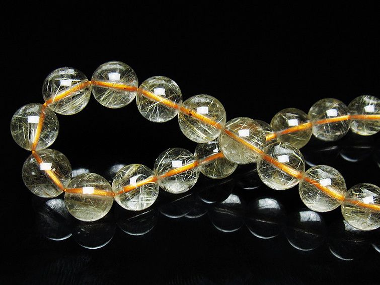 ゴールドタイチンルチルブレスレット 9mm [T171-7285] 2枚目