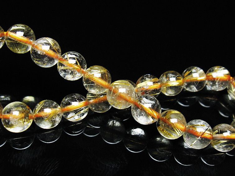 ゴールドタイチンルチルブレスレット 7mm [T171-7390] 2枚目