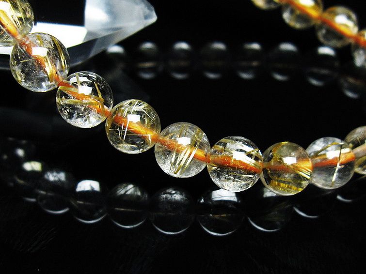 ゴールドタイチンルチルブレスレット 7mm [T171-7390] 3枚目