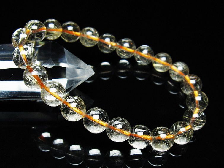 ゴールドタイチンルチルブレスレット 9mm [T171-7413] 1枚目