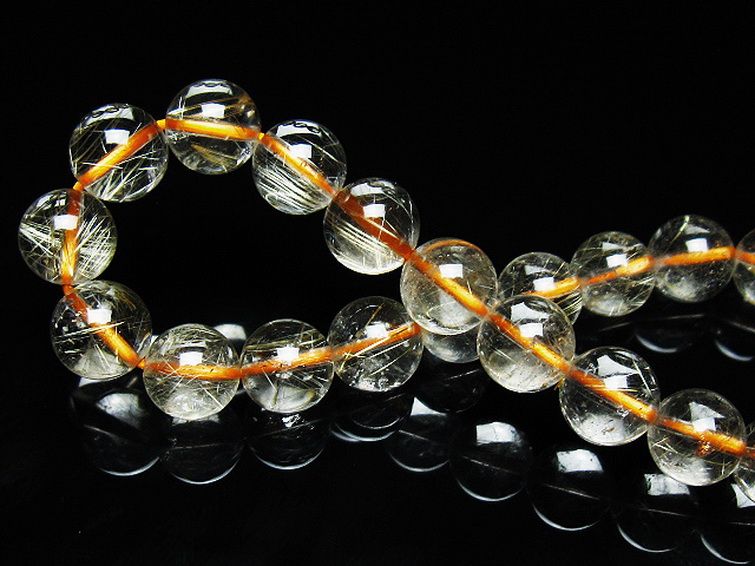 ゴールドタイチンルチルブレスレット 9mm [T171-7413] 2枚目