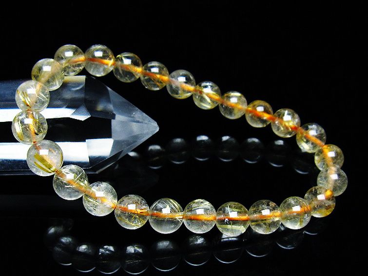 ゴールドタイチンルチルブレスレット 7mm [T171-7651] 1枚目