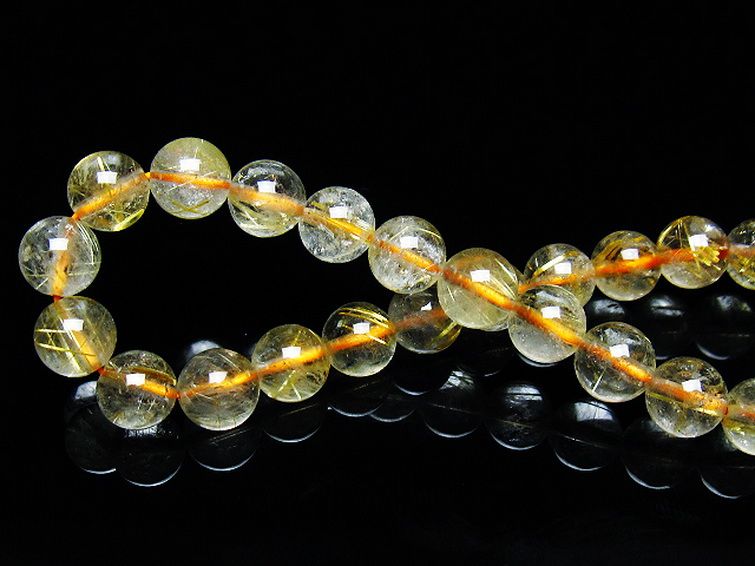 ゴールドタイチンルチルブレスレット 7mm [T171-7651] 2枚目