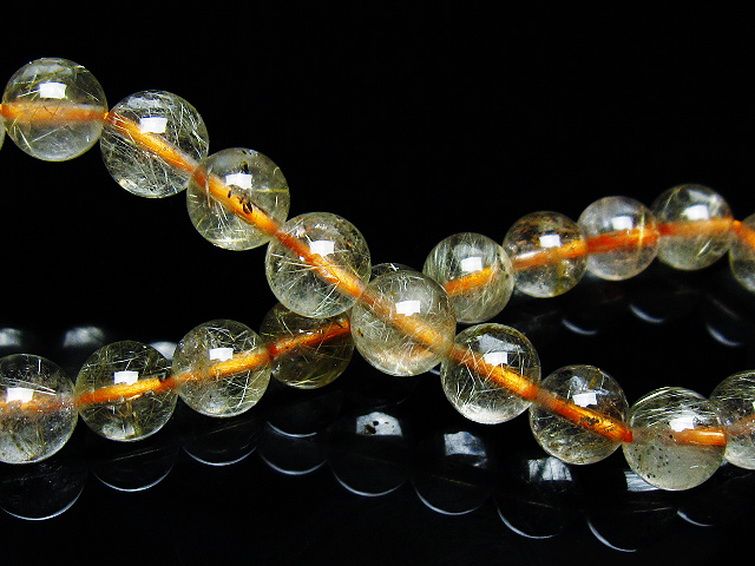 ゴールドタイチンルチルブレスレット 7mm [T171-7656] 2枚目