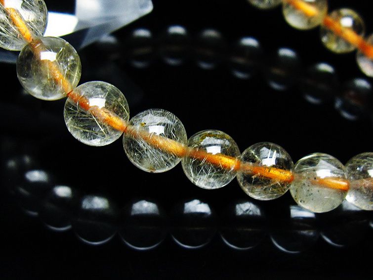 ゴールドタイチンルチルブレスレット 7mm [T171-7656] 3枚目