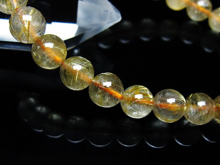 パワーストーン 天然石 ゴールドタイチンルチルブレスレット 7mm