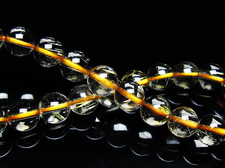 ゴールドタイチンルチルブレスレット 8mm [T171-7670] 2枚目